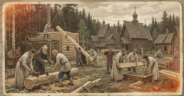 Труд братии монастыря